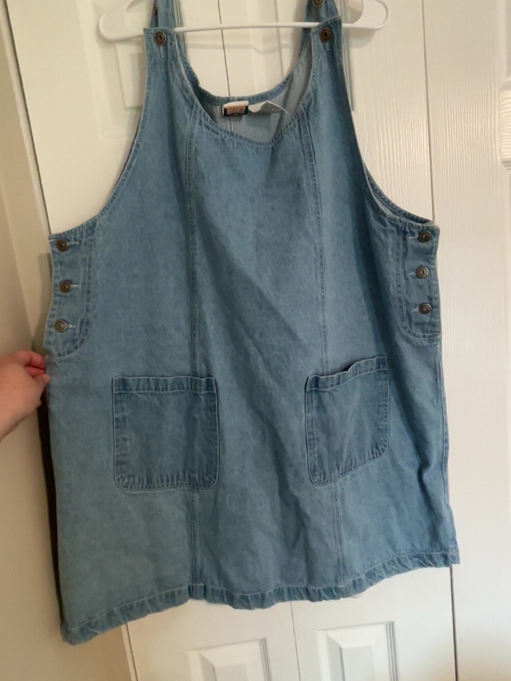 Vintage light blue Denim pinafore Jumper Dress size 2X